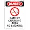 Signmission OSHA Danger Sign, 24" Height, Rigid Plastic, Battery Charging Area, Portrait, 1824-V-1040 OS-DS-P-1824-V-1040 - alternate 1
